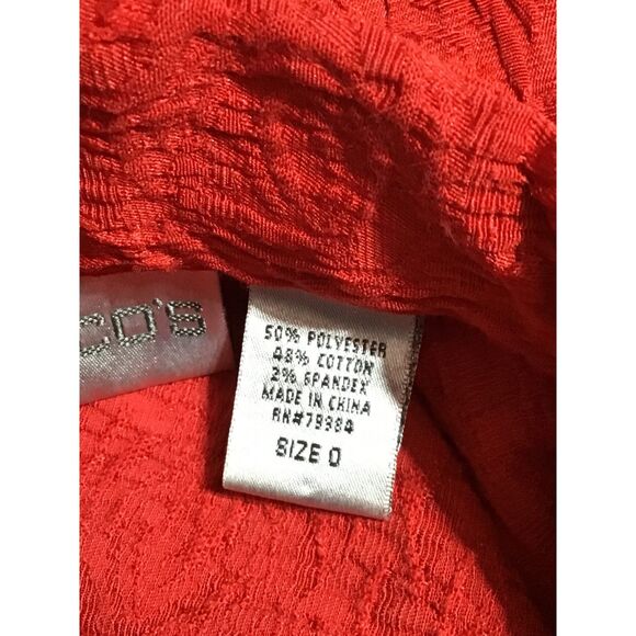 Chico's Red Embossed Jacket Silver Buttons XS - Picture 9 of 10